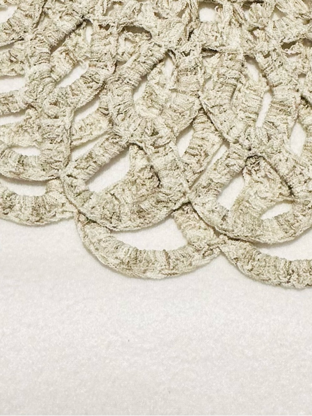 Boston Proper Y2K Boho Beige Open-Weave Crochet Cottagecore Sweater, Size S - Picture 3 of 7